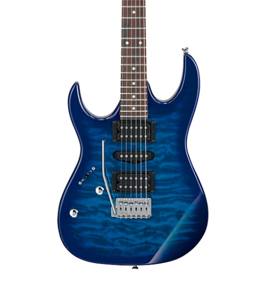 Ibanez GRX70QAL Left-Handed Electric Guitar Transparent Blue Burst