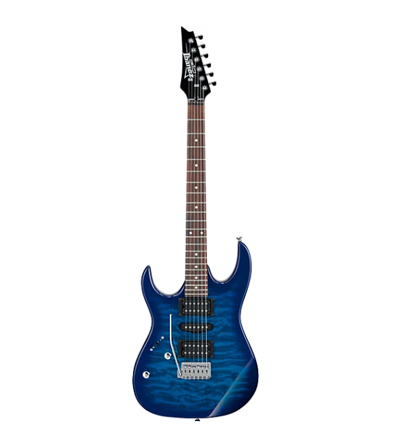 Ibanez GRX70QAL Left-Handed Electric Guitar Transparent Blue Burst