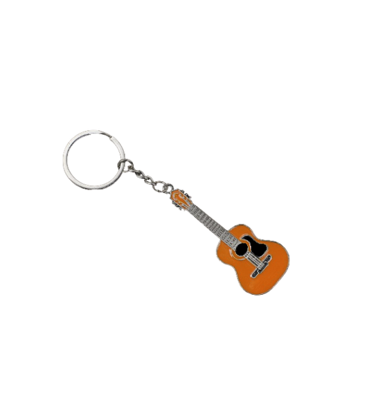 Acoustic Guitar Keychain - Orange