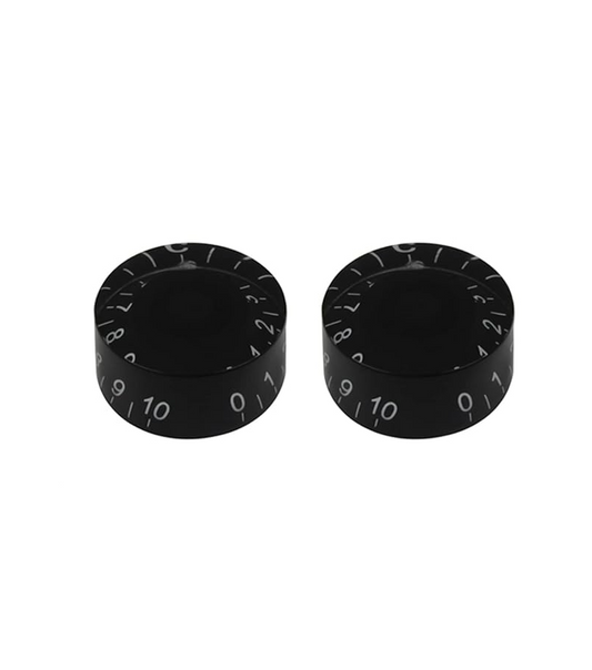 Black Electric Guitar Knobs - Les Paul Style - Set of 2