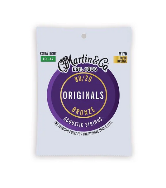 Martin M170 80/20 Bronze Extra Light Original Acoustic Guitar Strings