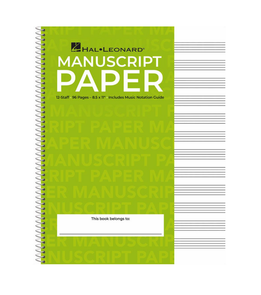 Hal Leonard Standard Wirebound Manuscript Paper (Green Cover)