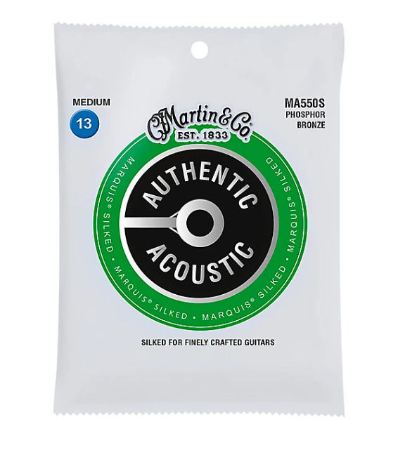 Martin MA550S Marquis Phosphor Bronze Medium Authentic Acoustic Silked Guitar Strings (Copy)