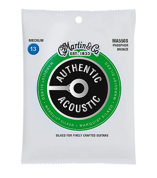 Martin MA550S Marquis Phosphor Bronze Medium Authentic Acoustic Silked Guitar Strings (Copy)