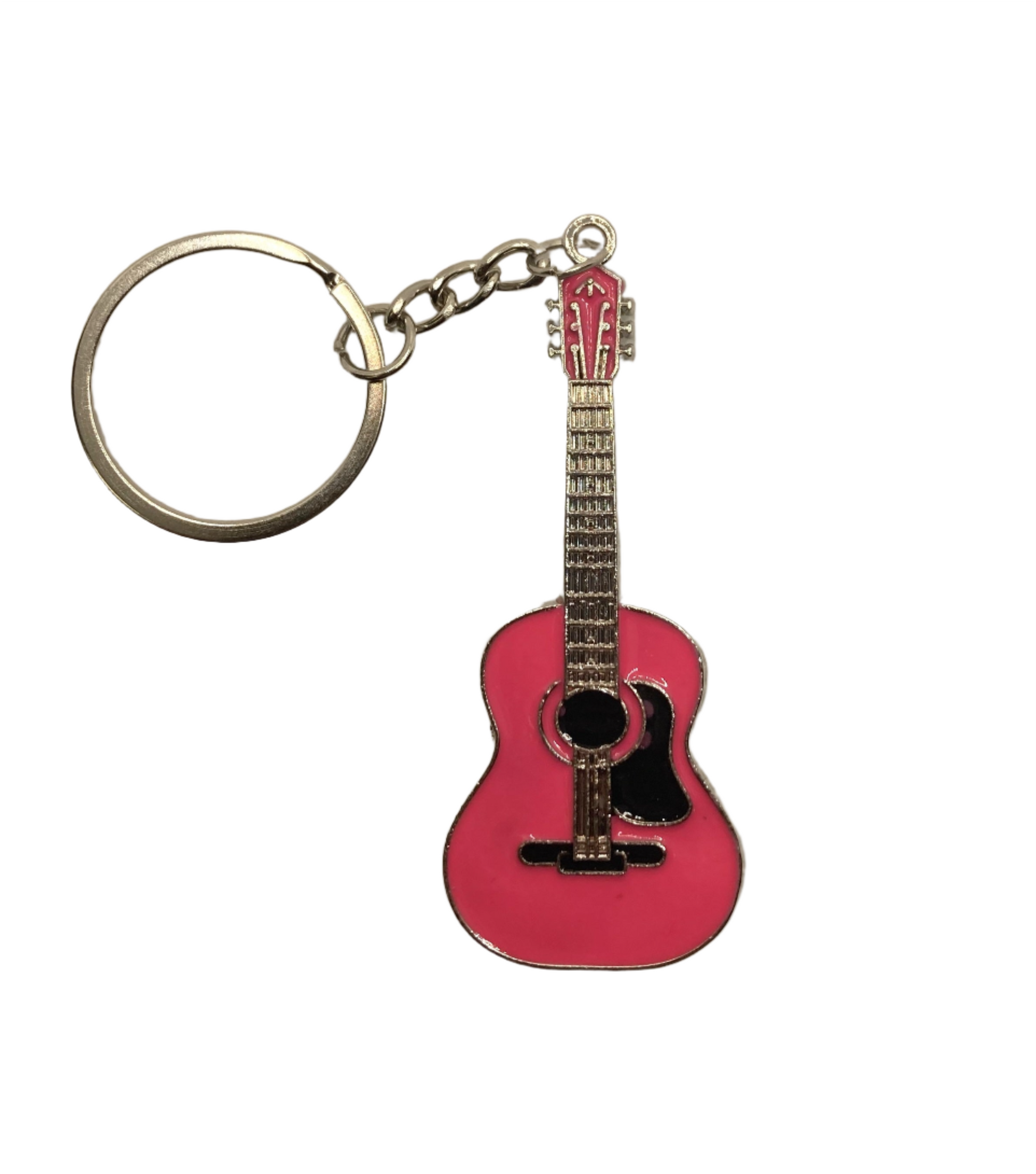 Acoustic Guitar Keychain Pink Backstage Music Network