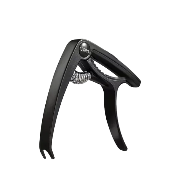 Capo w/ Pick Holder - Black Plastic