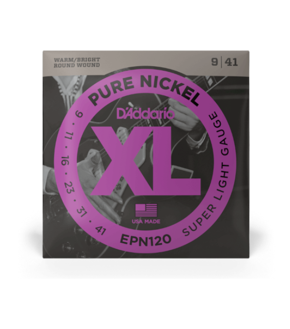 D'Addario 09-41 Super Light, XL Pure Nickel Electric Guitar Strings