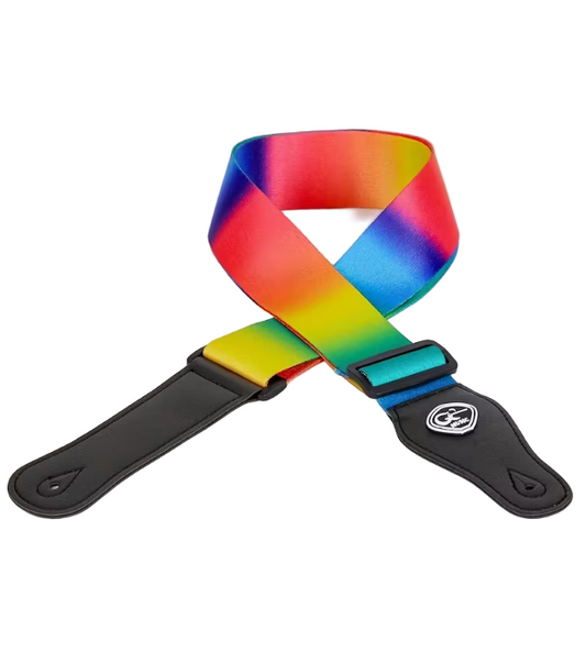 Polyester Guitar Strap - Rainbow