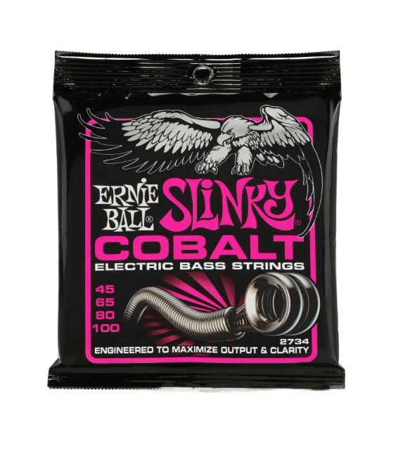 Ernie Ball Super Slinky Cobalt Electric Bass Guitar Strings - .045-.100