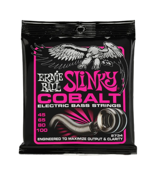 Ernie Ball Super Slinky Cobalt Electric Bass Guitar Strings - .045-.100