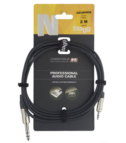 Stagg 2M/6FT 1/8" Male - 1/4" Male Cable