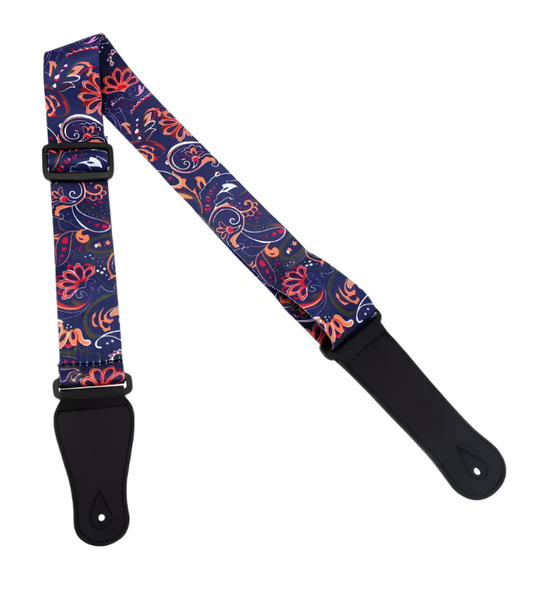 Polyester Guitar Strap - Boho Flowers