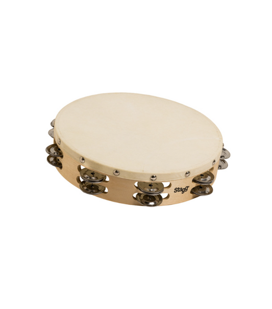 Stagg 10" Wooden Tambourine - 2 Row
