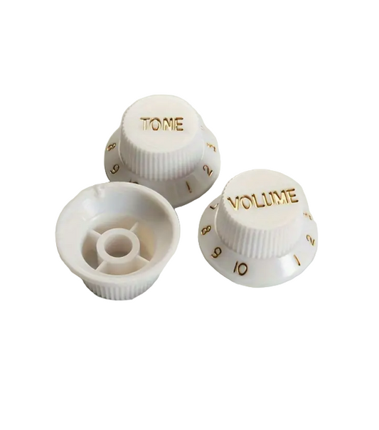 Electric Guitar Knobs - White - TTV