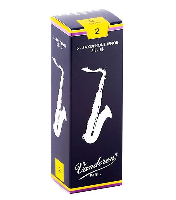 Vandoren Traditional Tenor Saxophone Reeds - Box of 5 - Sizes 2.5-4