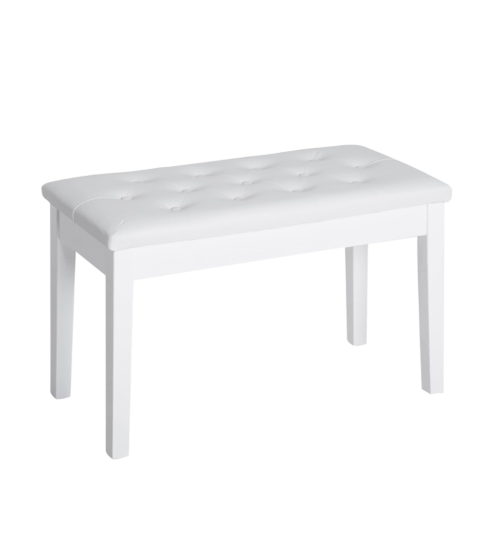 Piano Bench - White