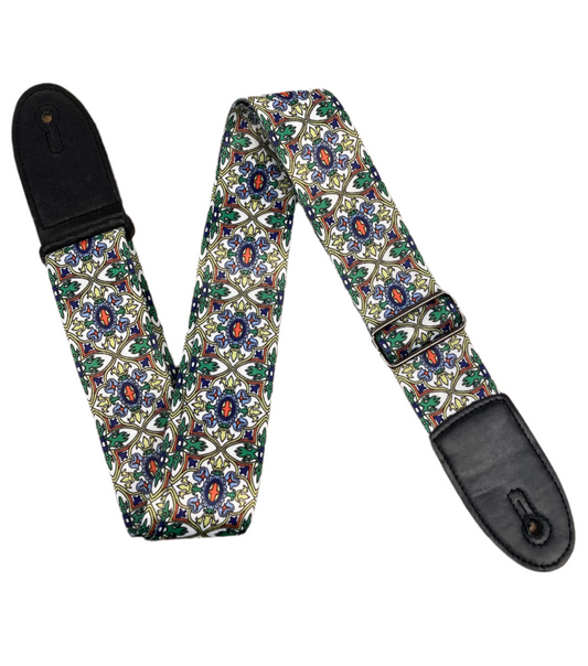 Polyester Strap - White Pattern Design