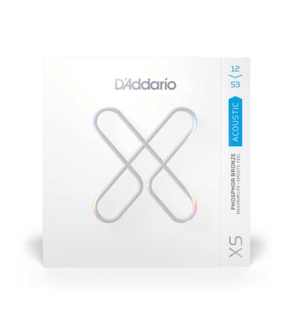 D'Addario 12-53 Light, XS Phosphor Bronze Coated Acoustic Guitar Strings