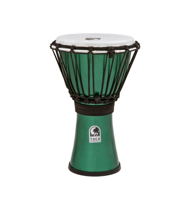 Toca Freestyle Colorsound Djembe Metallic Green 7 in.