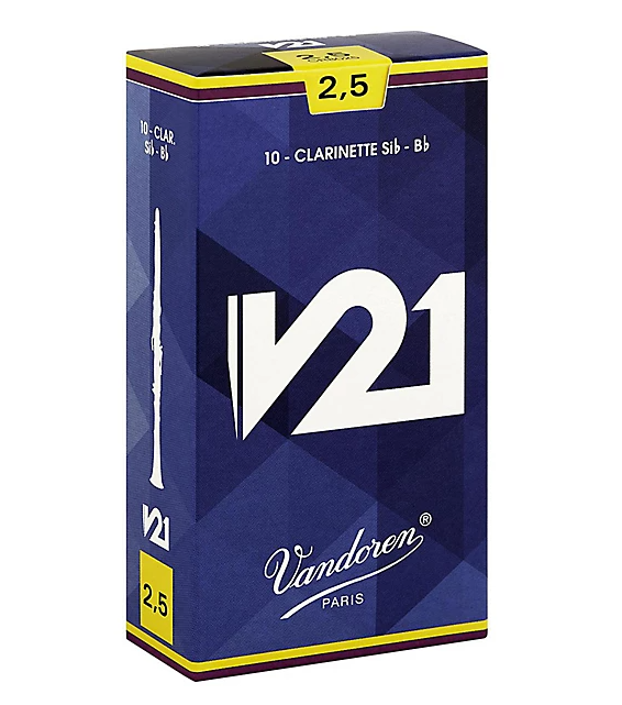 Vandoren V21 Clarinet Reeds - Box of 10 - Sizes 2.5-3.5