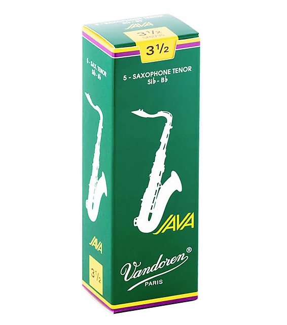 Vandoren JAVA Tenor Saxophone Reeds - Box of 5 - Sizes 2-5