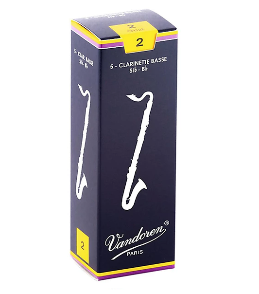 Vandoren Traditional Bass Clarinet Reeds - Box of 5 - Sizes 2-3.5