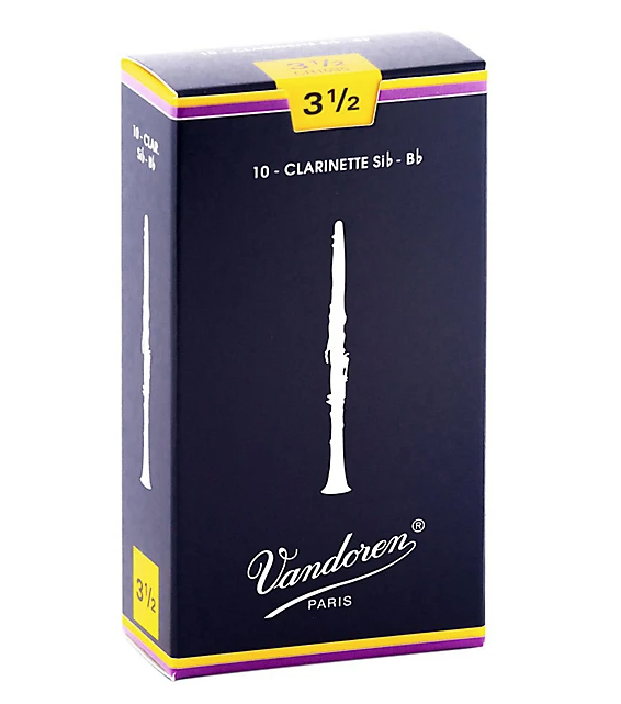 Vandoren Traditional Clarinet Reeds - Box of 10 - Sizes 2-3.5