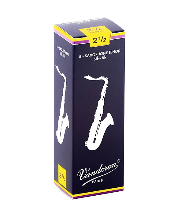Vandoren Traditional Tenor Saxophone Reeds - Box of 5 - Sizes 2.5-4