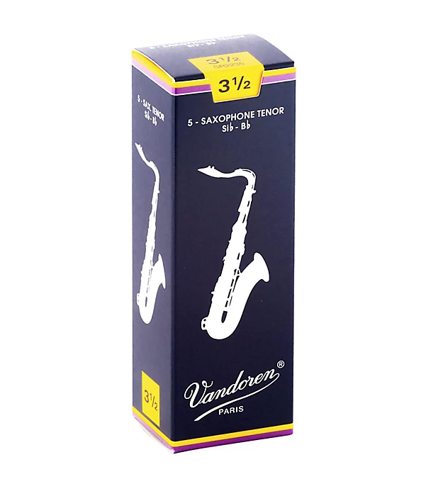 Vandoren Traditional Tenor Saxophone Reeds - Box of 5 - Sizes 2.5-4