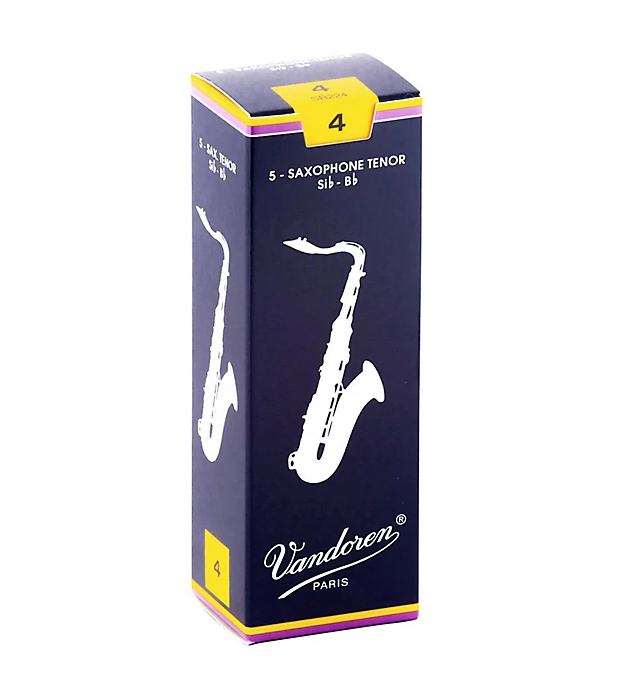 Vandoren Traditional Tenor Saxophone Reeds - Box of 5 - Sizes 2.5-4