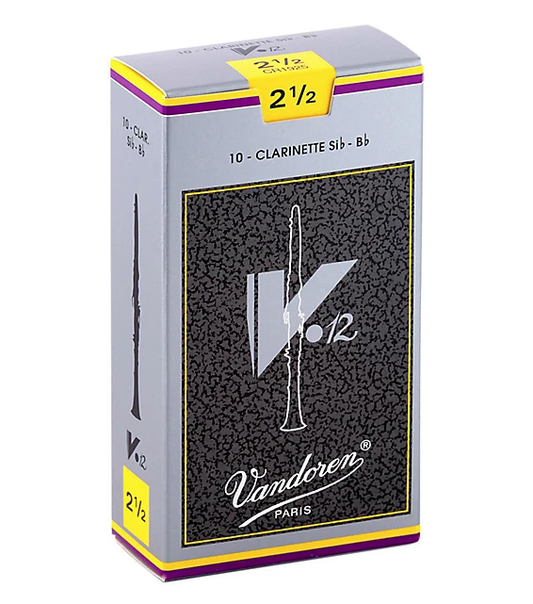 Vandoren V12 Clarinet Reeds - Box of 10 - Sizes 2.5-3.5